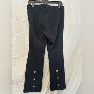Tory Burch straight leg pants with gold button detail on back of legs, size M